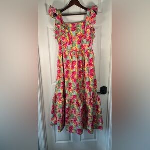 NWT Peyton & Parker Mommy & Me Pink Floral Midi Flutter Sleeve Dress Size Large